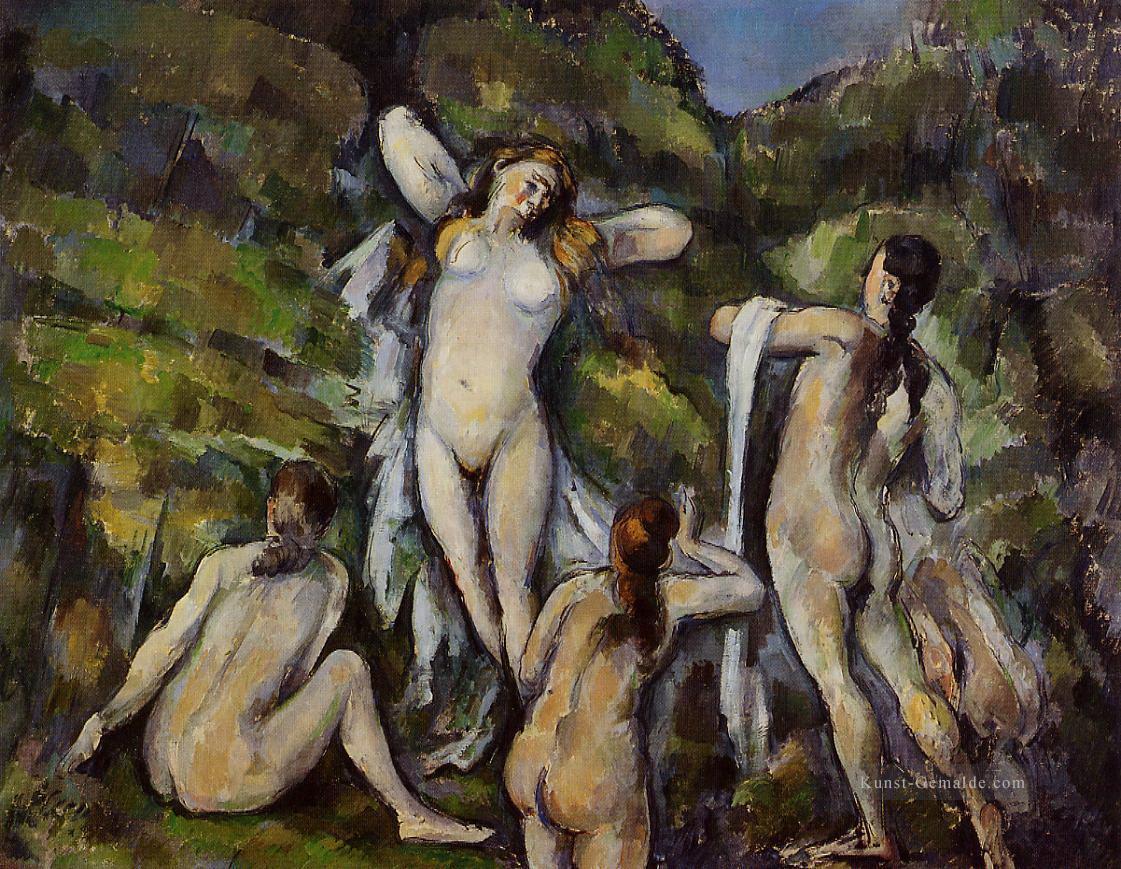 Vier Badende 1890 Paul Cezanne Nacktheit Impressionismus Ölgemälde